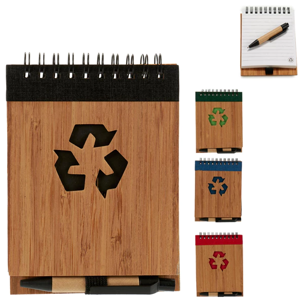 Petit carnet et stylo en bambou recyclé