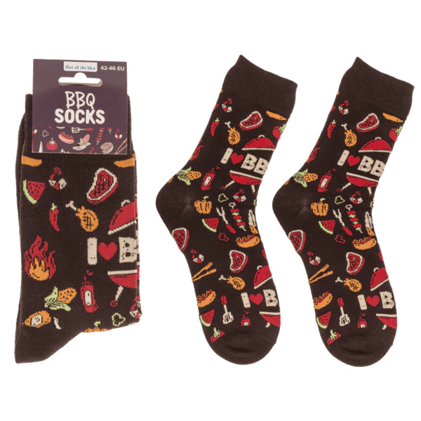 Chaussettes barbecue originales 42-46 - design rigolo grillades en coton