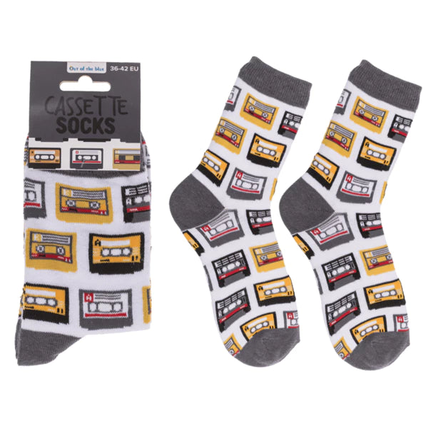 Chaussettes cassette audio rétro taille unique - design vintage années 80