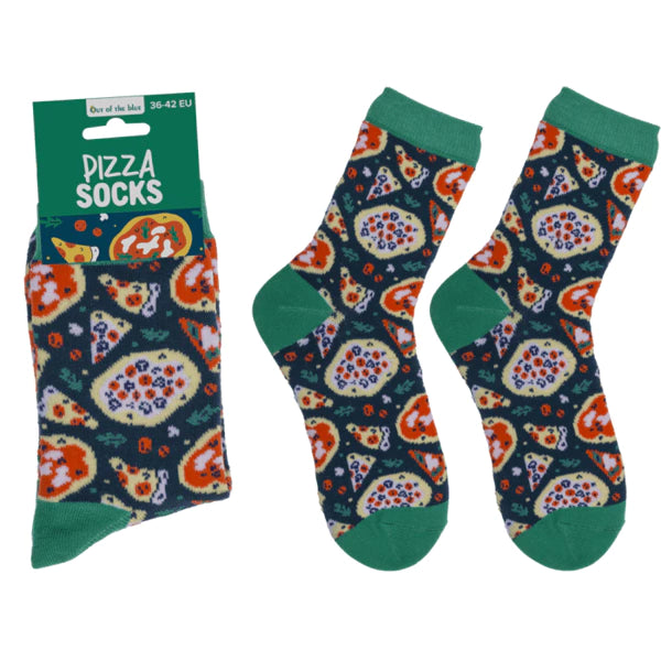 Chaussettes pizza originales 36-42 - design rigolo et gourmand en coton