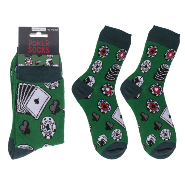 Chaussettes poker avec motifs cartes à jouer - accessoire original pour joueurs