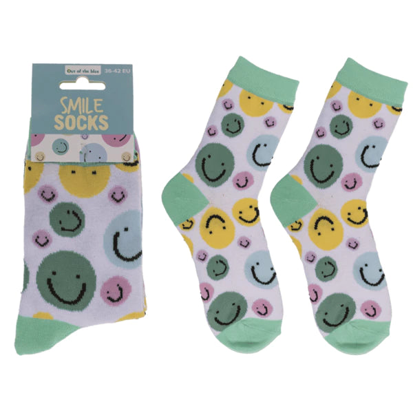 Chaussettes smiley originales 36-42 - design smile rigolo en coton