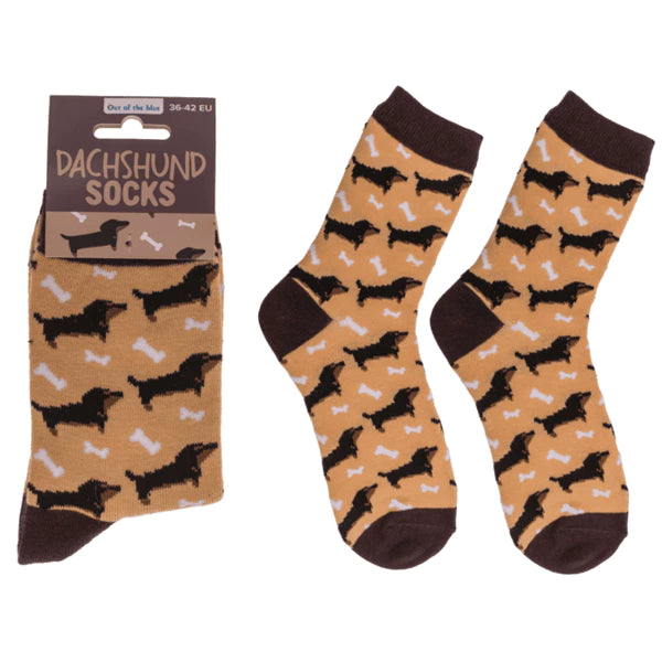Chaussettes teckel originales 36-42 - design chien rigolo en coton