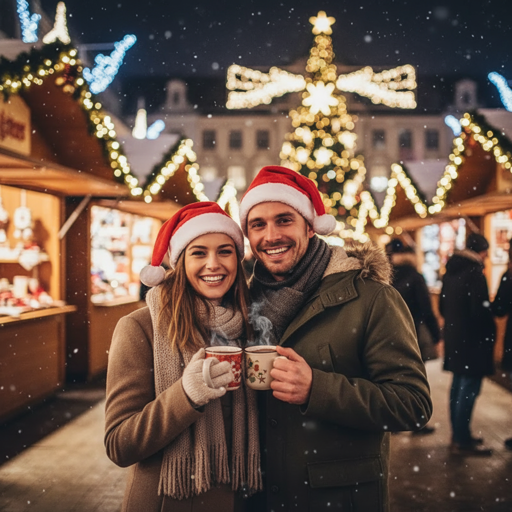 Bonnet Père Noël rouge en feutre accessoire Noël festif