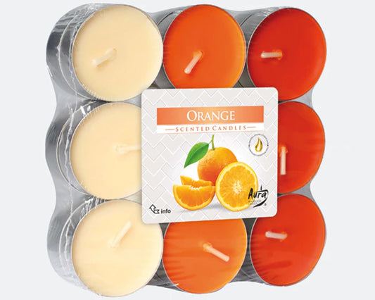 Bougies plates orange X18