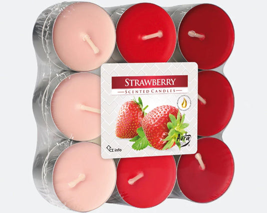 Bougies plates Fraise X18