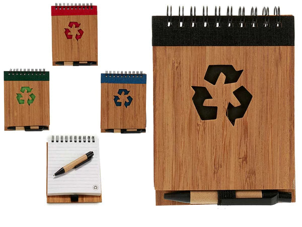 Petit carnet et stylo en bambou recyclé