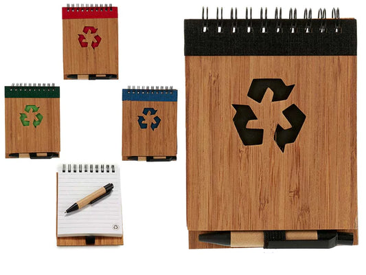 Petit carnet et stylo en bambou recyclé