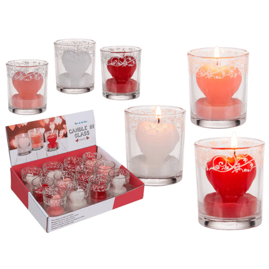Bougie coeur dans un verre
