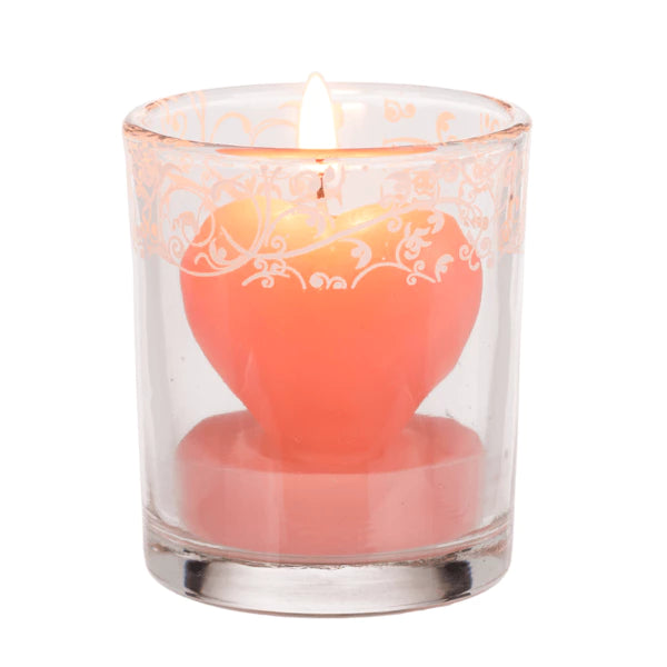 Bougie coeur dans un verre