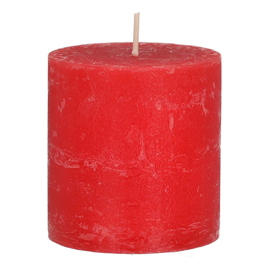 Bougie pilier Rustique rouge rubis S