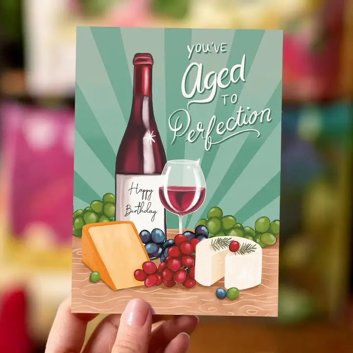 Carte d'anniversaire vin