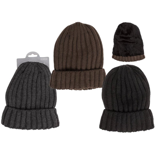 Bonnet tricoté pour homme avec doublure