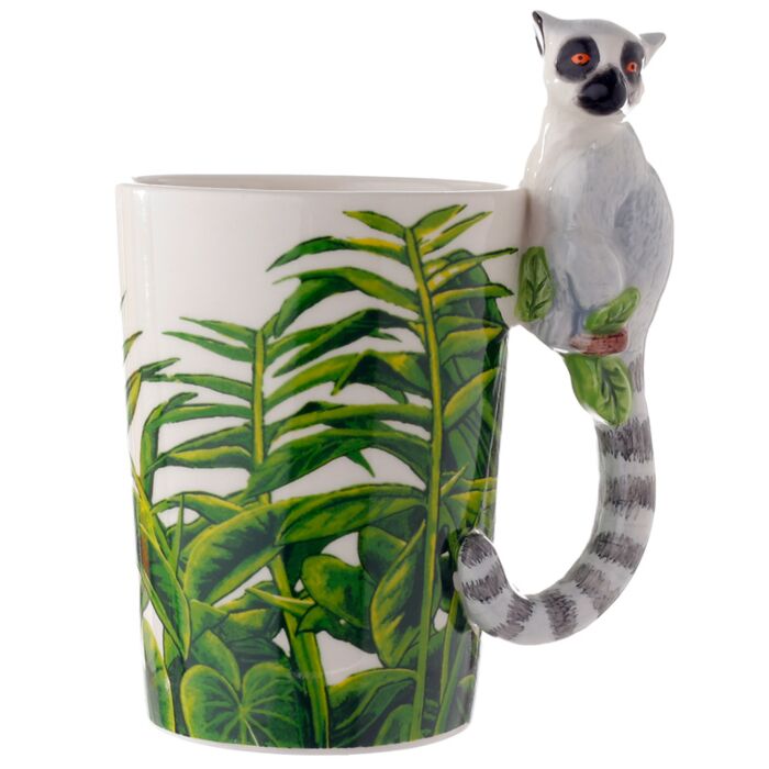 Mug lémurien 3D avec anse décorée animal jungle - Vue principale