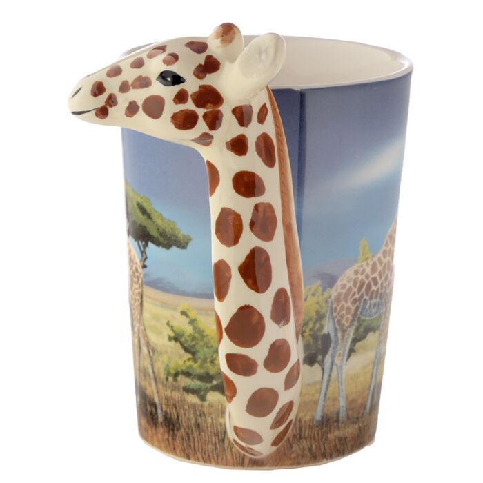  Mug animal savane 400ml - Détail anse girafe 3D