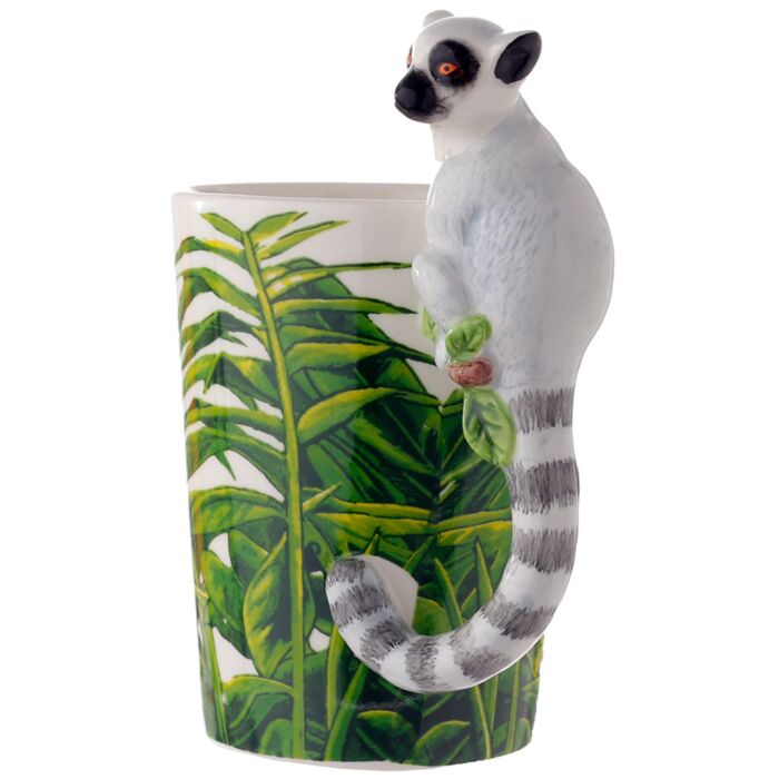 Mug animal jungle 400ml - Détail anse lémurien 3D