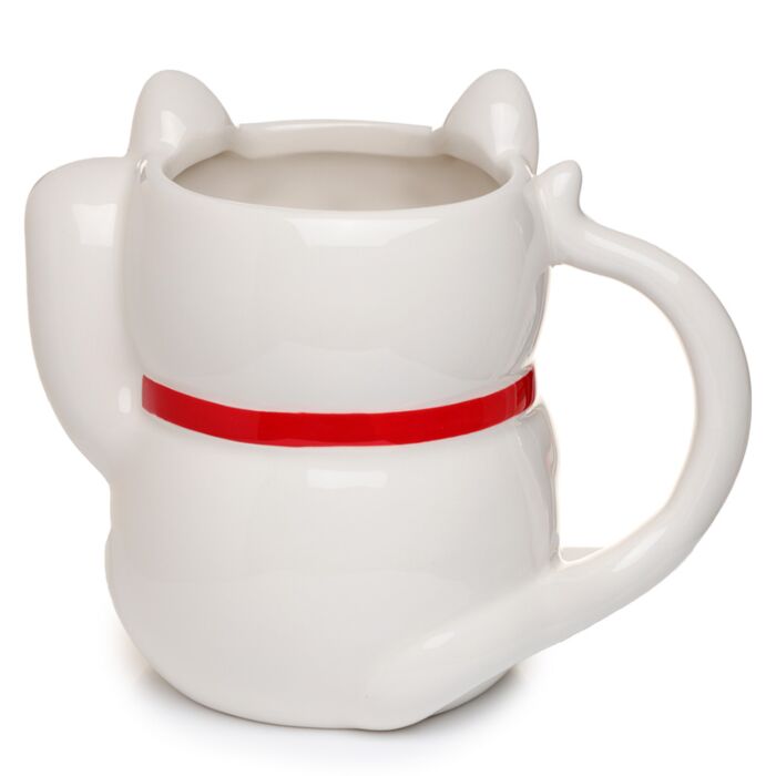 Mug original chat blanc Maneki Neko - Vue arrière