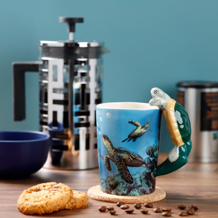  Cadeau mug tortue marine céramique dolomie vie marine