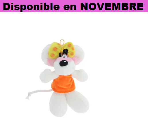 Porte clés peluche diddlina en robe orange 15 cm