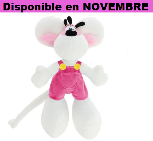 Peluche Diddl en salopette rose 20cm