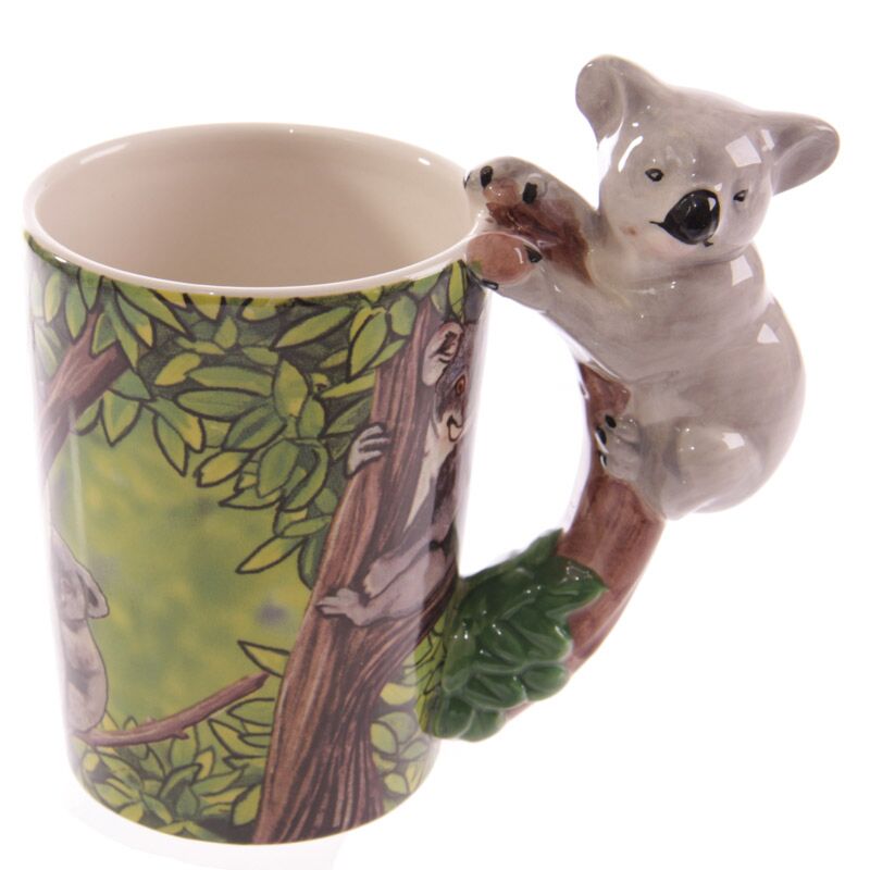 Mug anse koala 3D en céramique dolomite 400ml - Vue de face - Tasse originale
