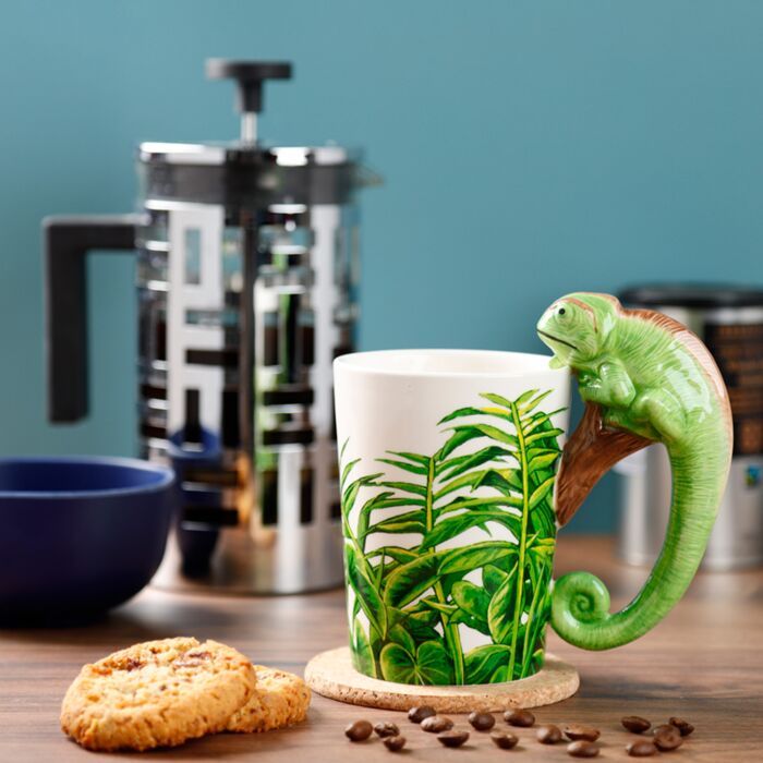 Mug anse caméléon