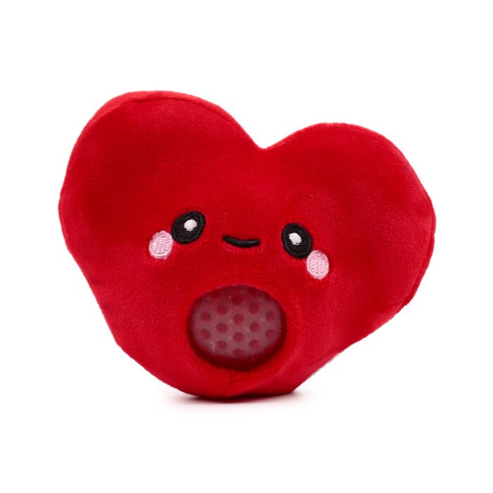  Jouet peluche anti-stress Queasy Squeezies cœur rouge Saint-Valentin