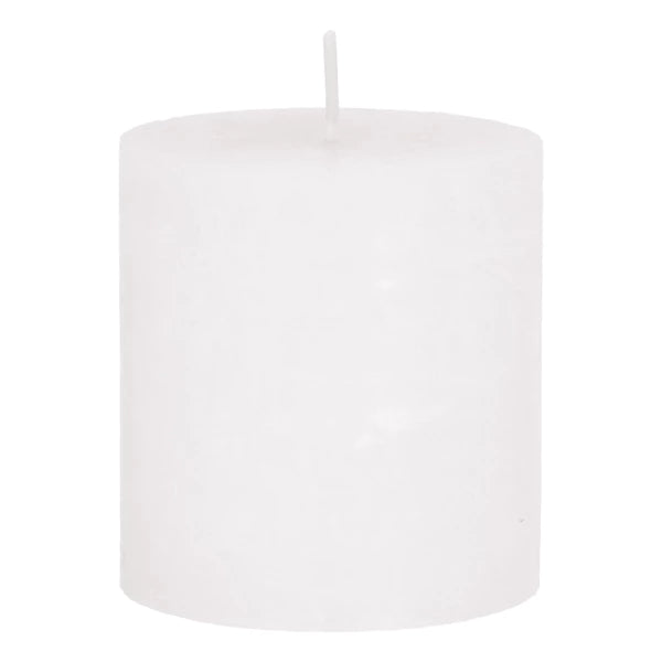 Bougie pilier Rustique blanc S