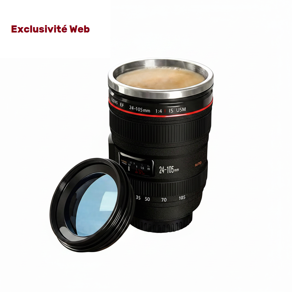 Mug à café objectif photo