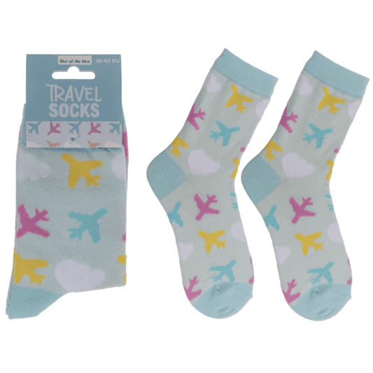 Chaussettes avion voyage avec motifs aviation - accessoire original pour voyageurs