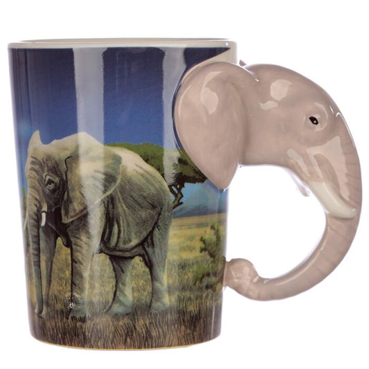 Mug céramique anse décorée éléphant Jungle & Zoo 400ml - détail