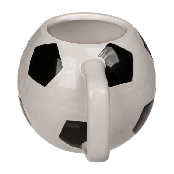 Mug ballon de foot en faïence - détail du design sportif
