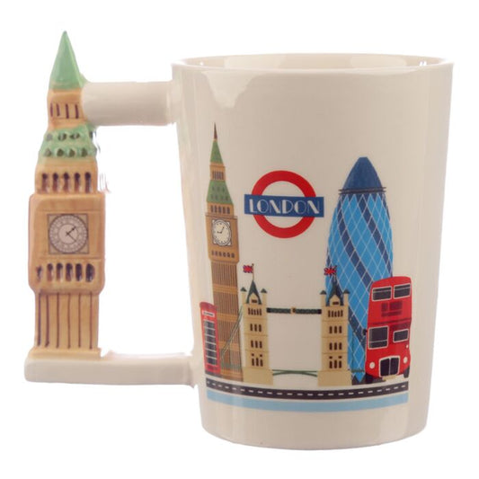Mug céramique London Big Ben avec anse décorée - vue de côté