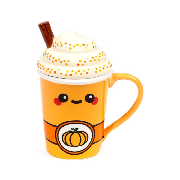 Mug latte citrouille épicé 3D avec couvercle Foodiemals - Vue principale