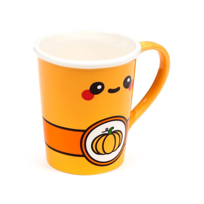 Mug Pumpkin Spice Latte avec couvercle céramique - Vue de profil
