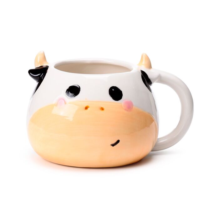 Mug céramique tête de vache noire et blanche - vue arrière
