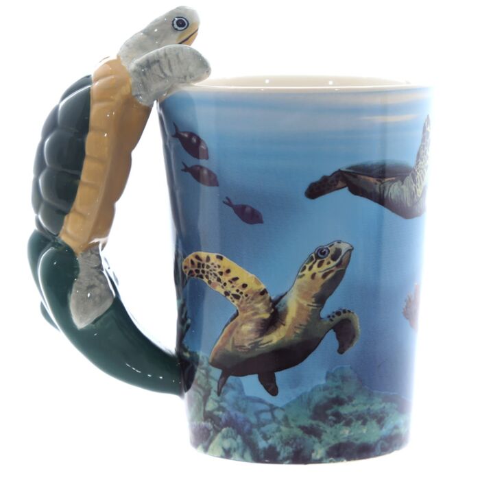  Mug tortue marine 3D avec anse décorée animal marin - Vue principale