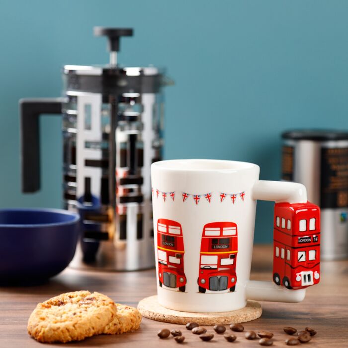 Mug céramique dolomie London Icons bus rouge 470g - vue d'ensemble