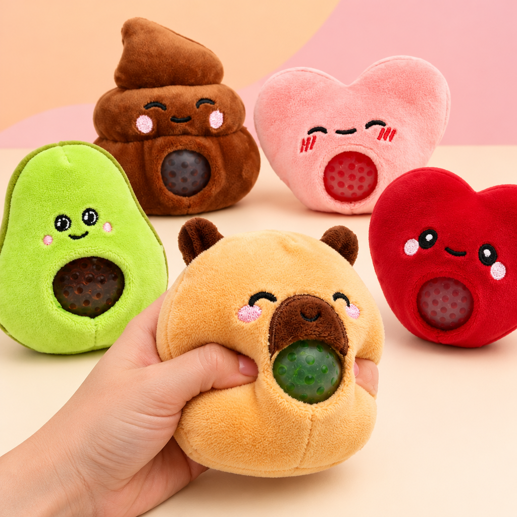 Nouveautés squishy avec une main qui presse le capybara