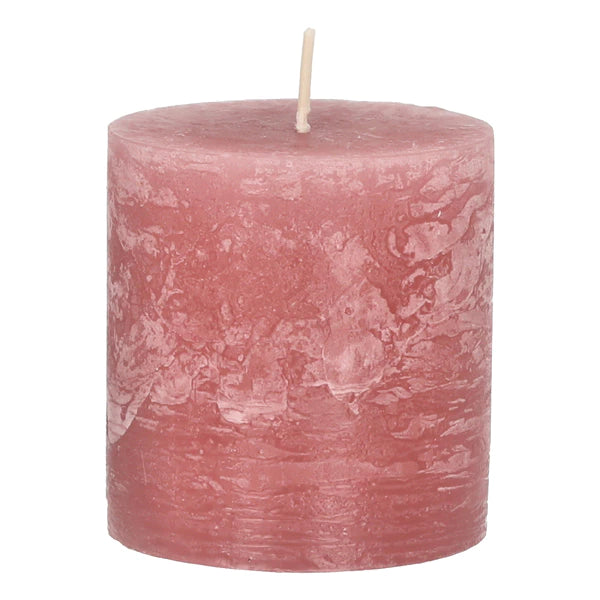 Bougie pilier Rustique rose S