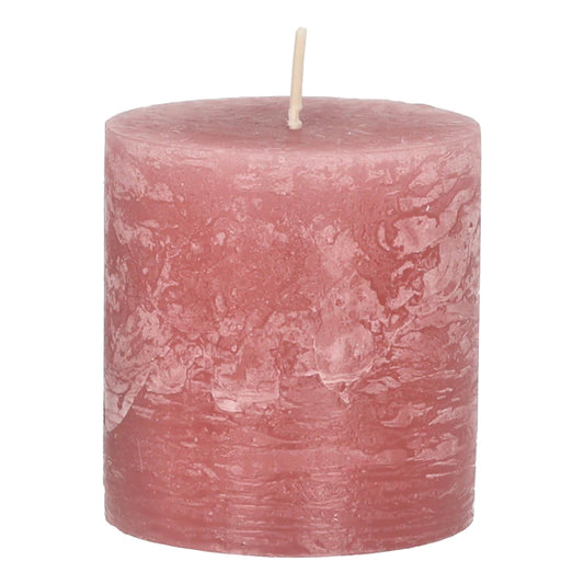 Bougie pilier Rustique rose S