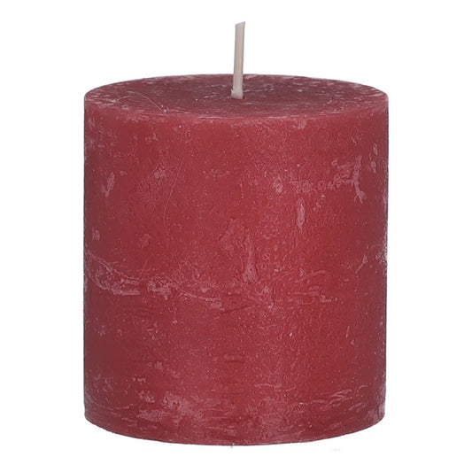 Bougie pilier Rustique vieux rouge S