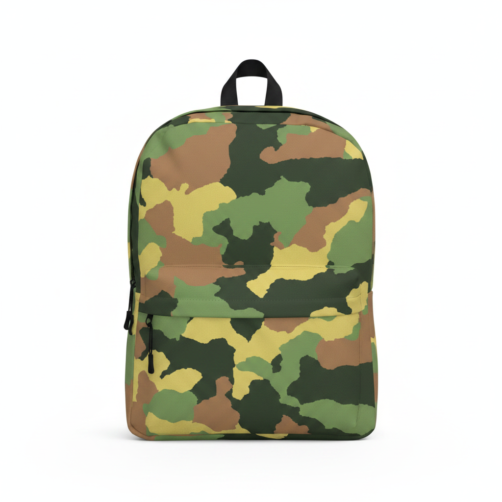 Sac à dos camouflage fond blanc