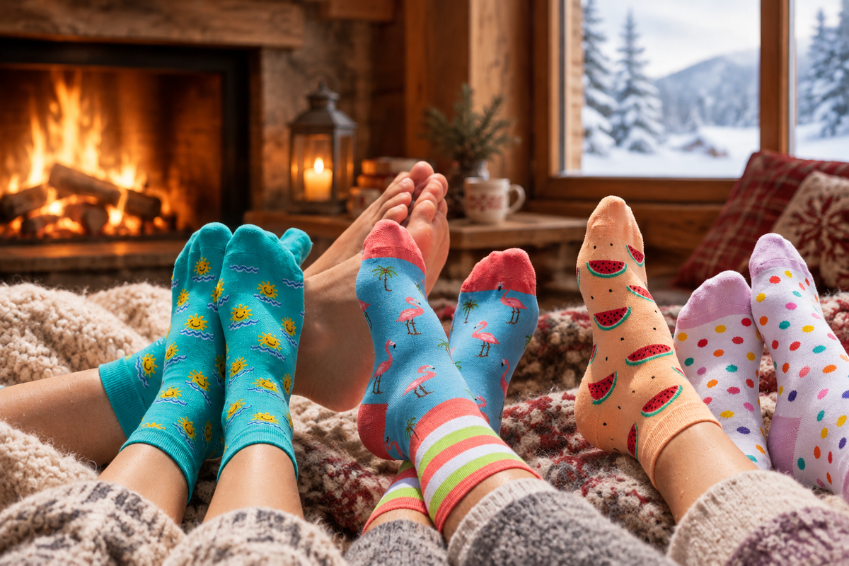 Version hivernale de la bannière chaussettes