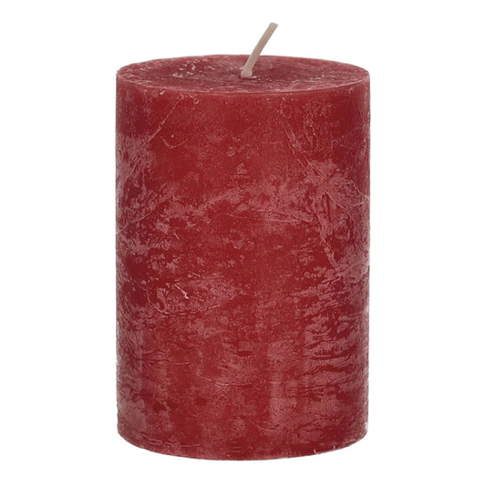 Bougie pilier Rustique vieux rouge M
